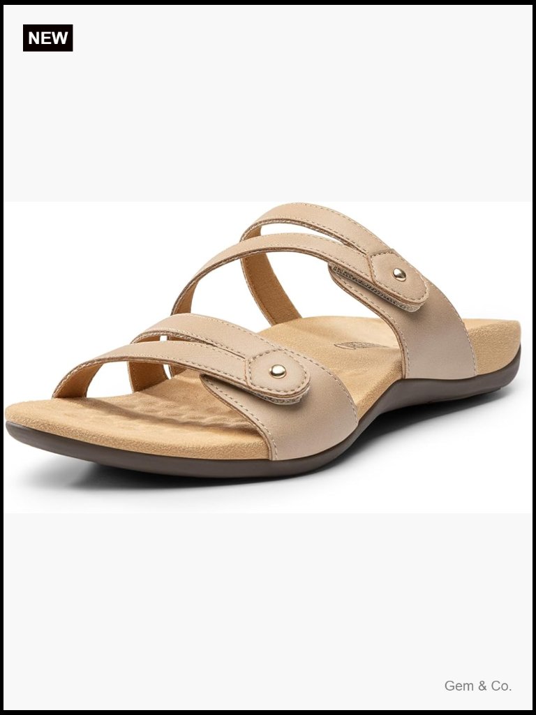 Orthopedic Arch Support Flat Sandals With Adjustable Strap
